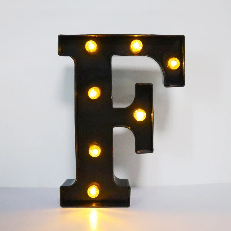 22cm LED Alphabet and Number Lights – Black Letter Decor