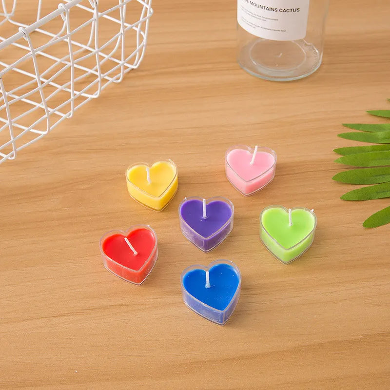 9pcs Heart-Shaped Scented Tea Light Candles