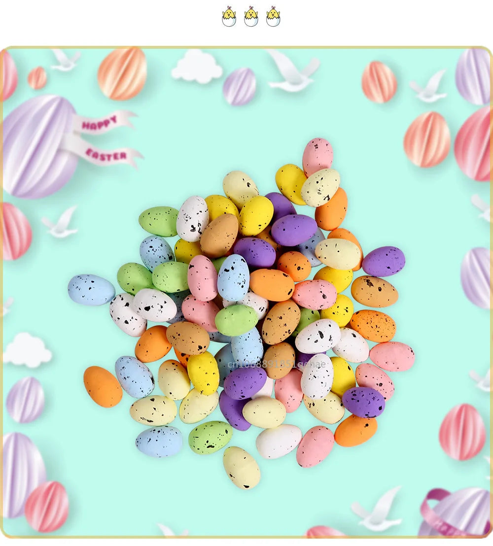 100PCS Colorful Foam Easter Eggs – Perfect for Crafts & Party Decor