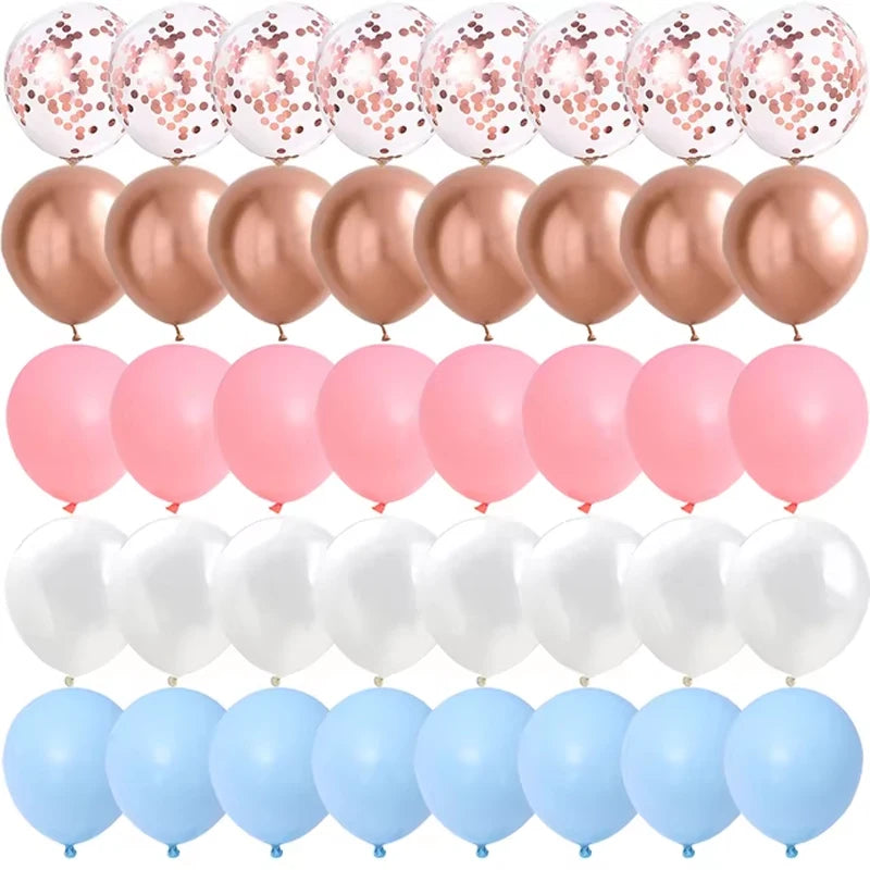 40PCS Rose Gold & Pink Balloons – Elegant Party Decorations