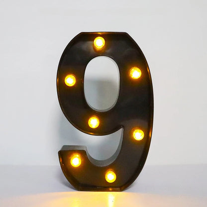 22cm LED Alphabet and Number Lights – Black Letter Decor