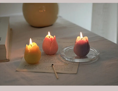 Tulip Scented Candles – Handmade Decorative Flower Candles