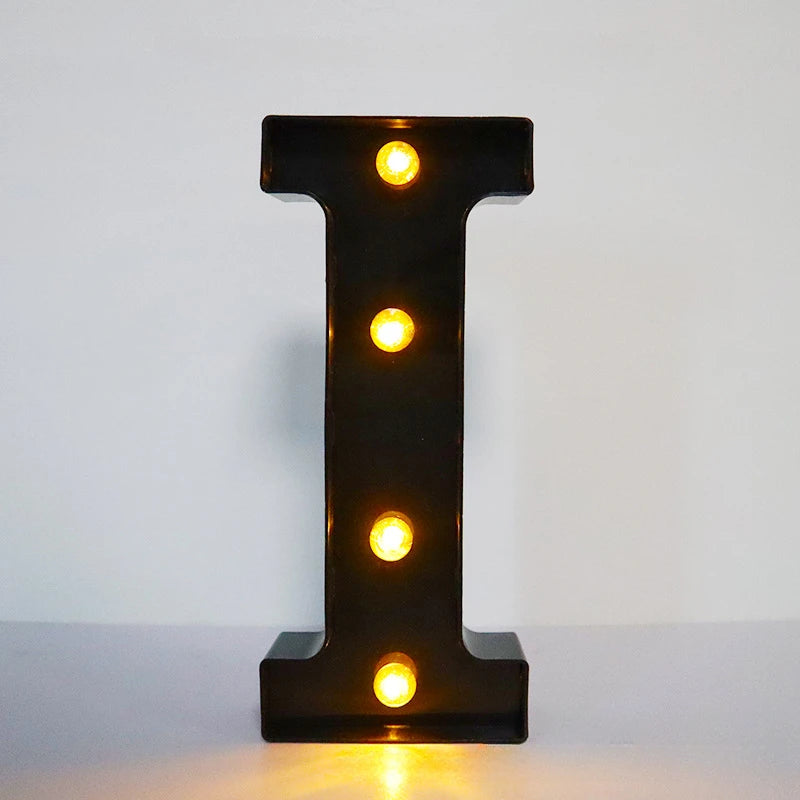 22cm LED Alphabet and Number Lights – Black Letter Decor