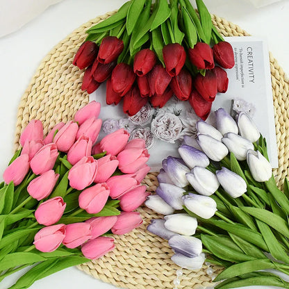 10pcs Tulip Artificial Flowers – Lifelike & Elegant Decor