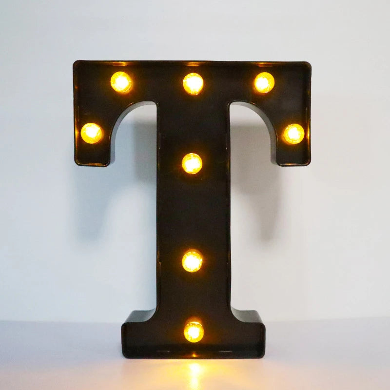 22cm LED Alphabet and Number Lights – Black Letter Decor