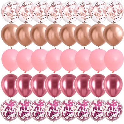 40PCS Rose Gold & Pink Balloons – Elegant Party Decorations