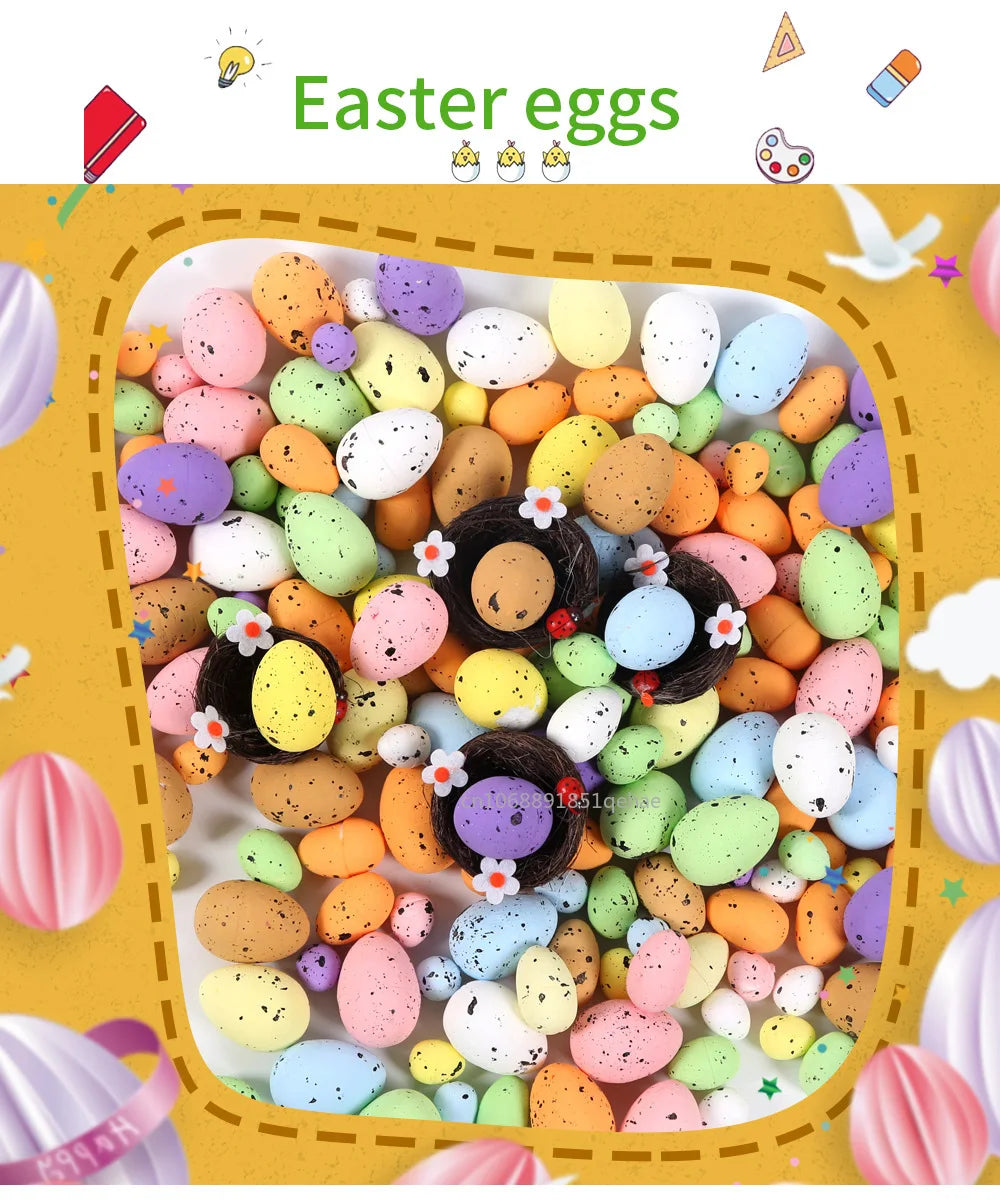 100PCS Colorful Foam Easter Eggs – Perfect for Crafts & Party Decor