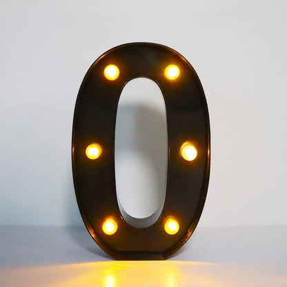 22cm LED Alphabet and Number Lights – Black Letter Decor