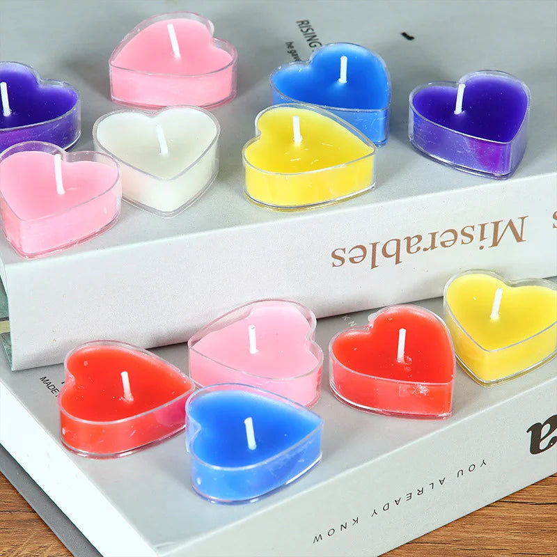 9pcs Heart-Shaped Scented Tea Light Candles