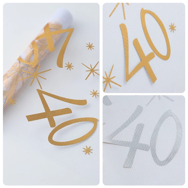 Birthday Table Runner – Gold, Silver & Black