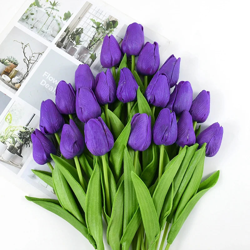 10pcs Tulip Artificial Flowers – Lifelike & Elegant Decor