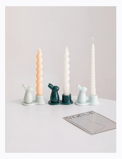 Creative Ceramic Bunny Candle Holder – A Delightful Accent for Your Home