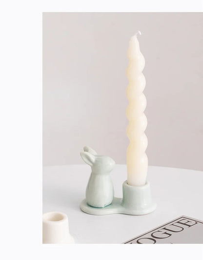 Creative Ceramic Bunny Candle Holder – A Delightful Accent for Your Home