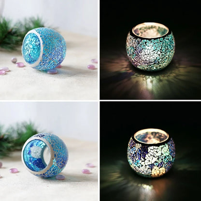 Moroccan Mosaic Glass Candlestick – Votive Candle Holder