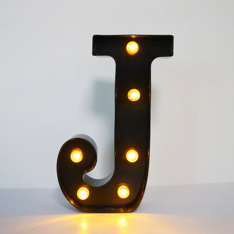 22cm LED Alphabet and Number Lights – Black Letter Decor