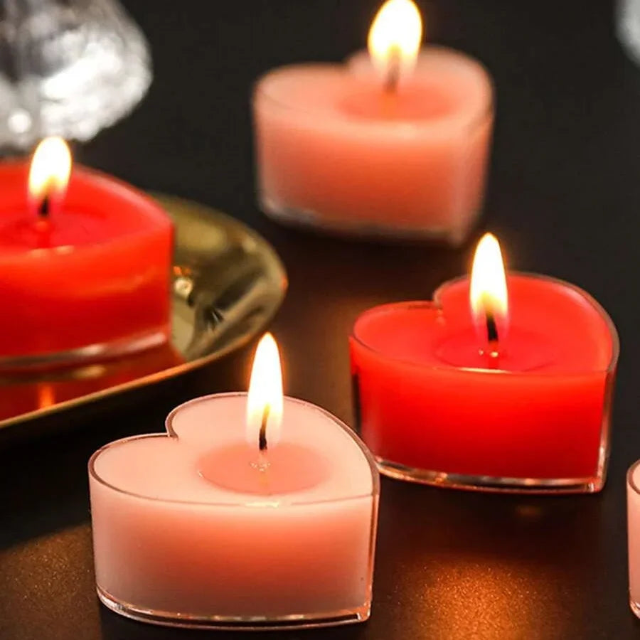 9pcs Heart-Shaped Scented Tea Light Candles