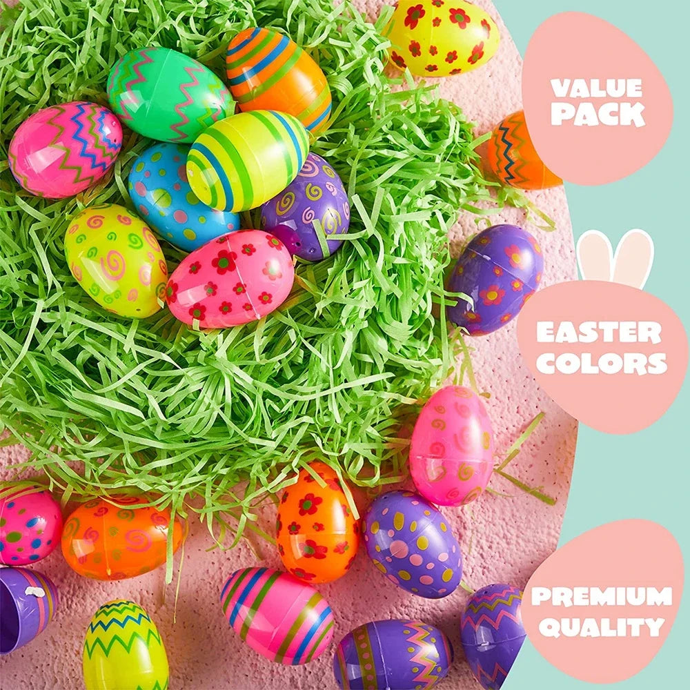 Colorful Plastic Easter Eggs – 12/24/36pcs Party Favors & Classroom Prizes