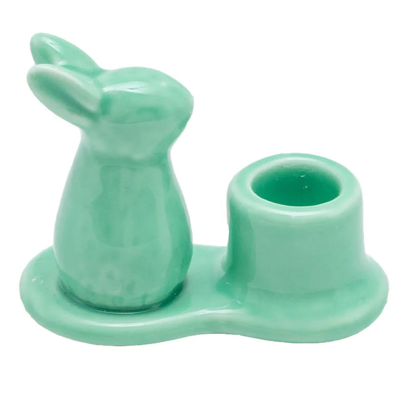 Creative Ceramic Bunny Candle Holder – A Delightful Accent for Your Home