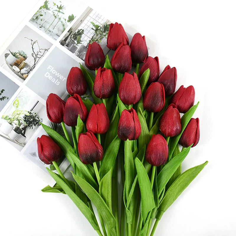 10pcs Tulip Artificial Flowers – Lifelike & Elegant Decor