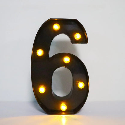 22cm LED Alphabet and Number Lights – Black Letter Decor