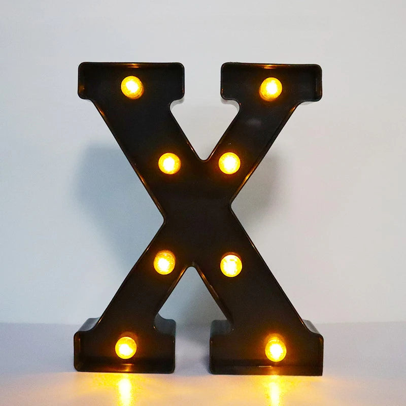 22cm LED Alphabet and Number Lights – Black Letter Decor