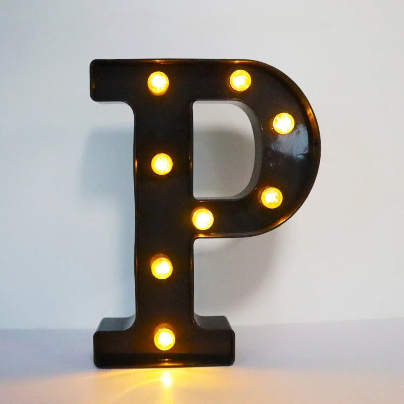 22cm LED Alphabet and Number Lights – Black Letter Decor