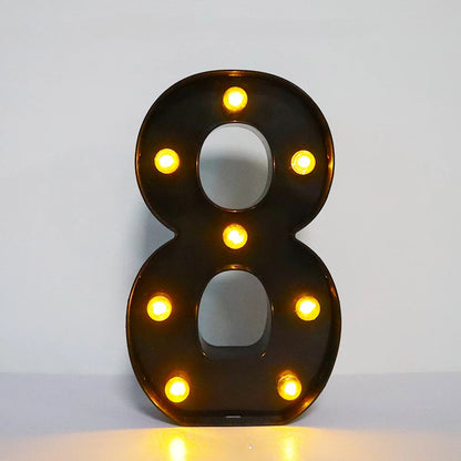 22cm LED Alphabet and Number Lights – Black Letter Decor