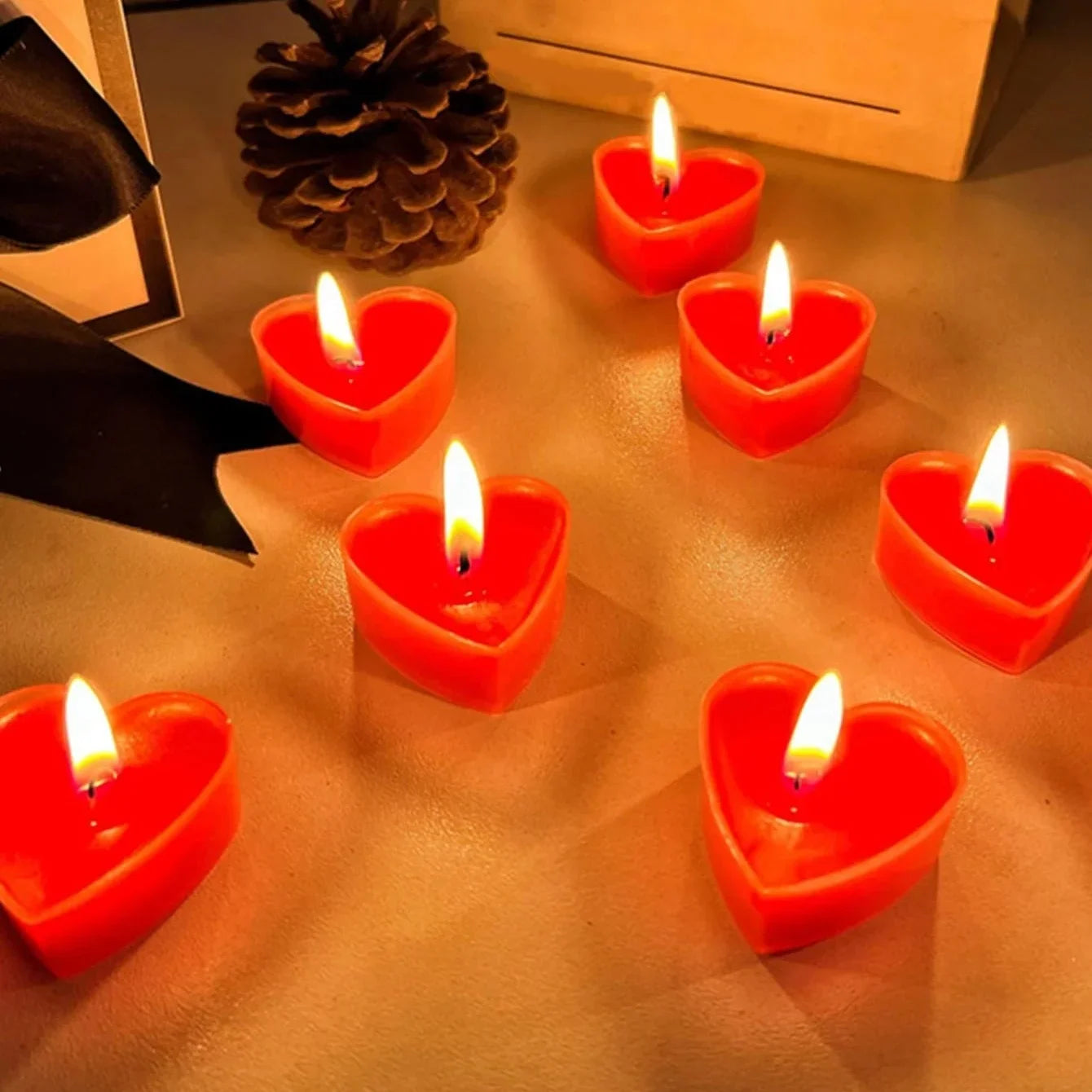 9pcs Heart-Shaped Scented Tea Light Candles