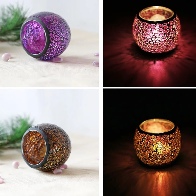 Moroccan Mosaic Glass Candlestick – Votive Candle Holder