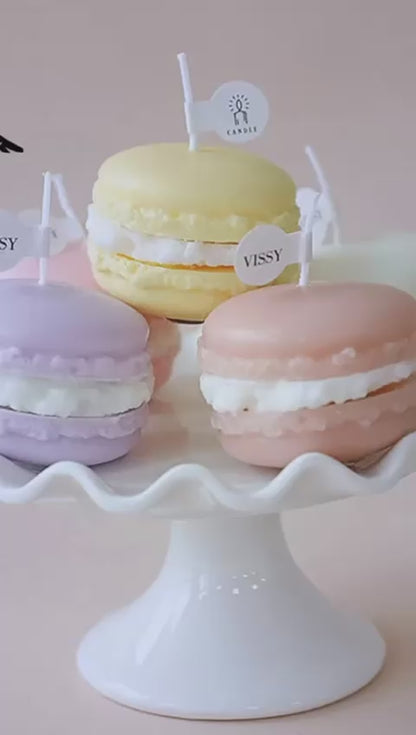 Scented Macaron Candles - Adorable Pastel Color Candle For Gift And Decoration